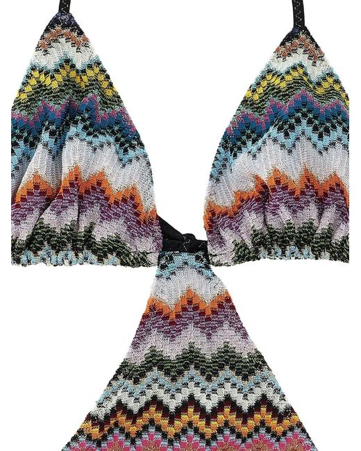 Missoni Metallic Zigzag Pattern Bikini
