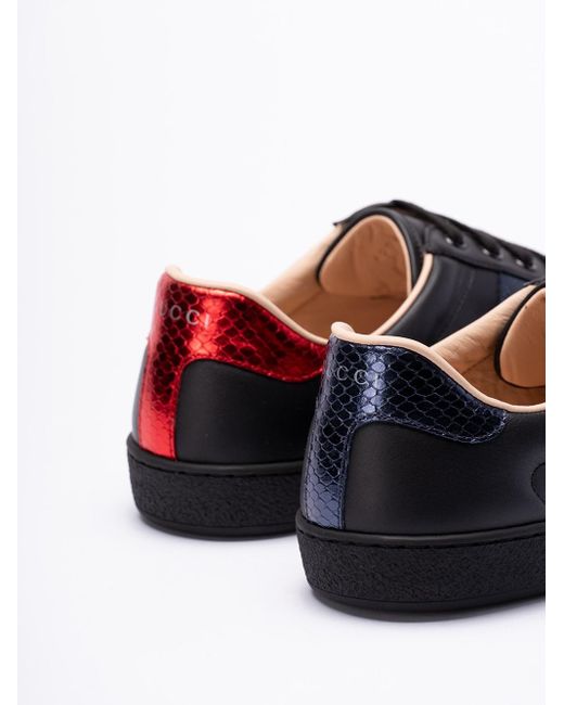 Gucci Blue `Ace` Embroidered Sneakers for men