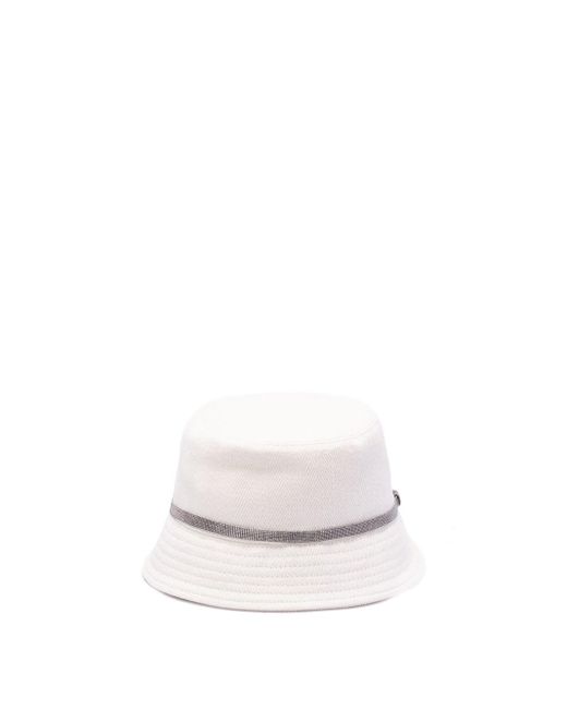 Brunello Cucinelli White Bucket Hat
