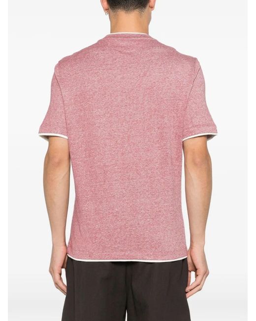 Brunello Cucinelli Pink T-Shirt With Faux-Layering for men