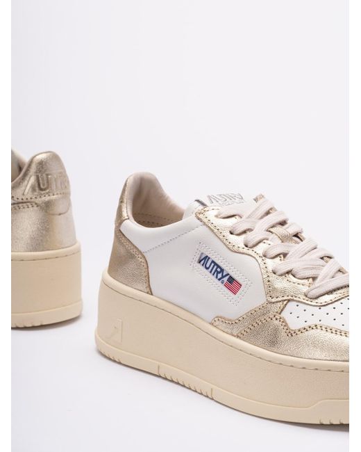 Autry White 'Platform' Low-Top Sneakers