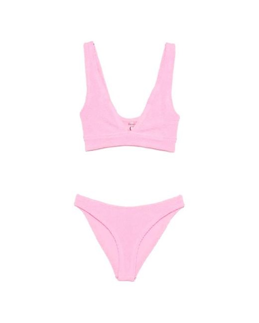 Hunza G Pink V-Neck Bikini