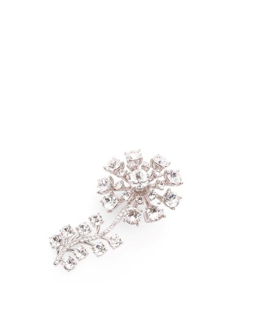 Self-Portrait White Crystal Brooch