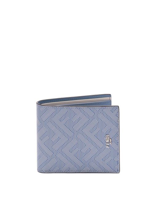 Fendi Blue 'Ff' Bi-Fold Wallet for men