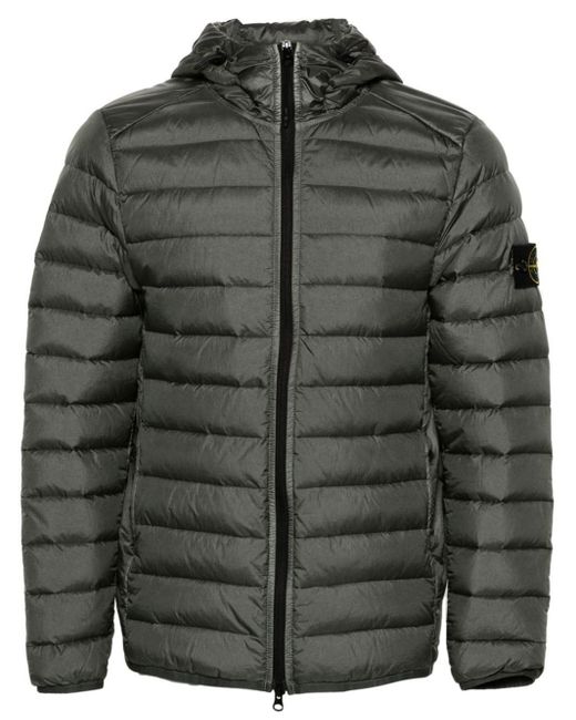 Stone Island Gray Real Feather Jacket for men