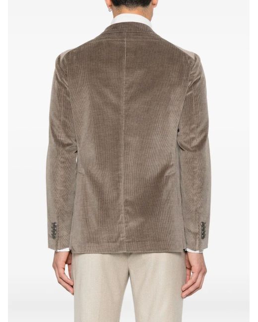 Blazer Monopetto A Coste di Tagliatore in Brown da Uomo