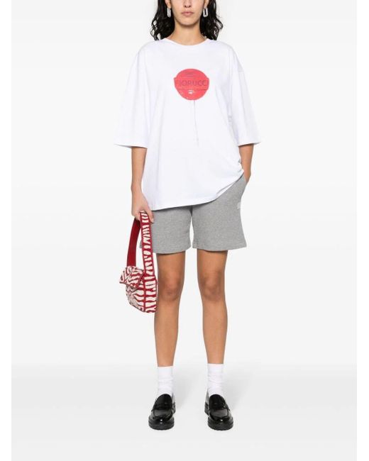`Lollipop` Print Regular Fit T-Shirt di Fiorucci in White