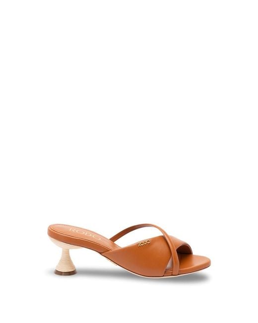 Rodo Brown Sandals With Wicker Heel