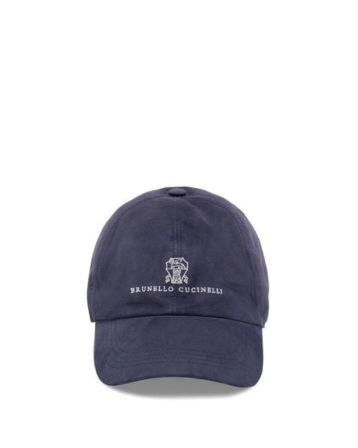 Brunello Cucinelli Blue Baseball Cap for men