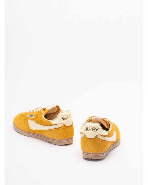 Autry Yellow 'Windspin' Low-Top Sneakers