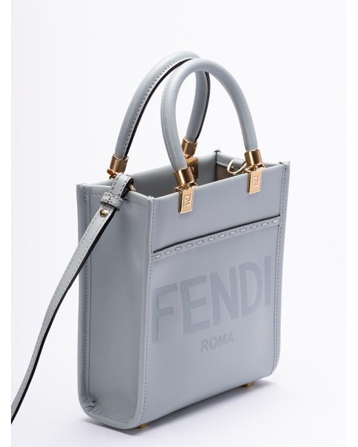 Fendi Blue `Sunshine Mini` Tote Bag