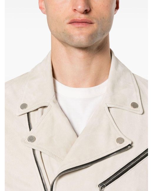 Tagliatore Natural Zip-up Suede Jacket for men