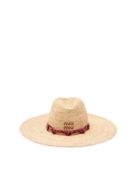 Miu Miu Natural Raffia Hat