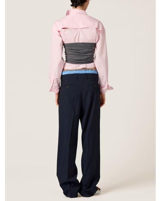 Miu Miu Blue Wool Pants