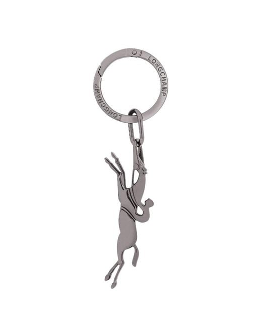 Longchamp White 'Cavalier Key Ring