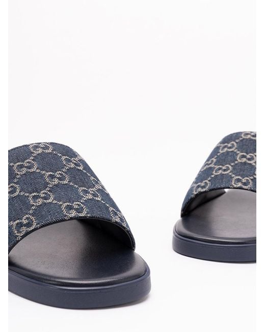 Gucci Blue 'Charlie' Slides for men