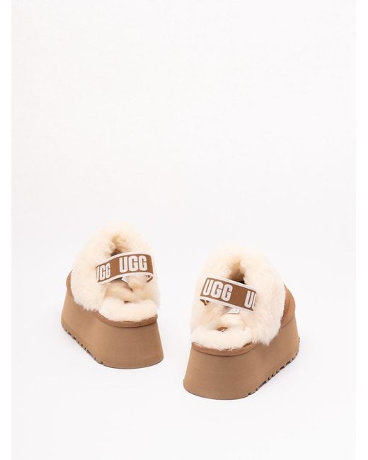 Ugg White Funkette Mules