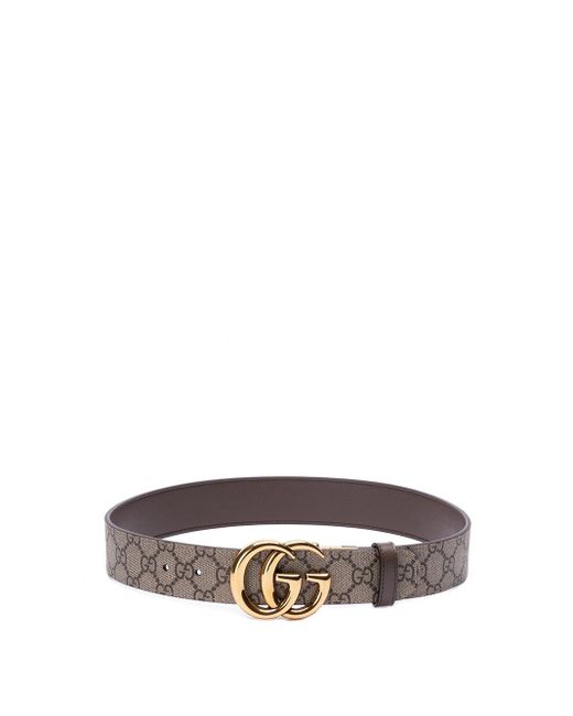 Gucci White `Gg Marmont` Reversible Wide Belt