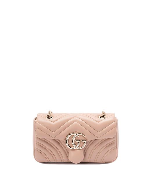 Gucci Pink 'Gg Marmont' Small Shoulder Bag