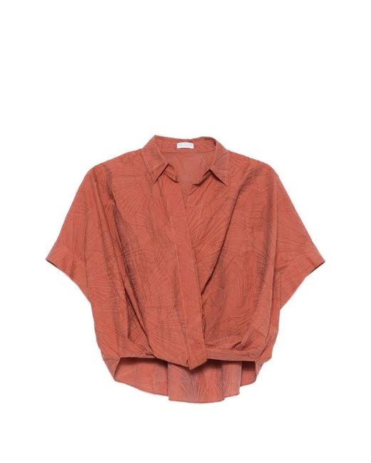 Brunello Cucinelli Orange Shirt