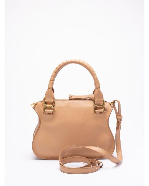 `Marcie` Small `Double Carry` Bag di Chloé in Natural