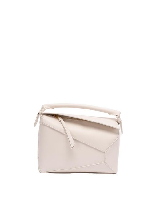 Loewe White `puzzle Edge Monochrome` Small Bag