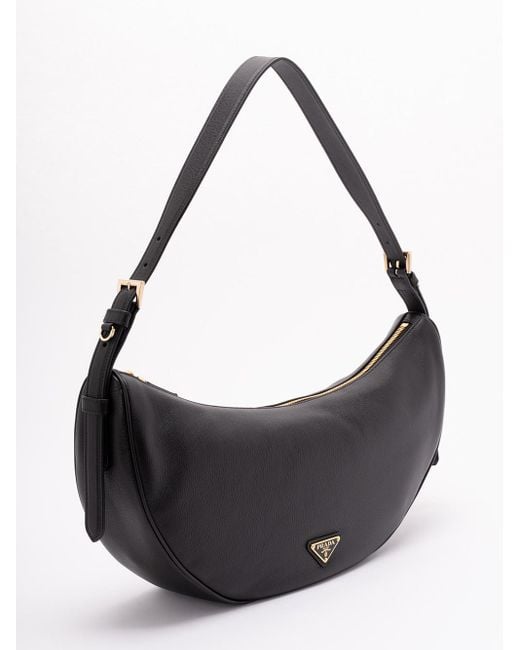Prada Black Demi-Lune' Large Shoulder Bag