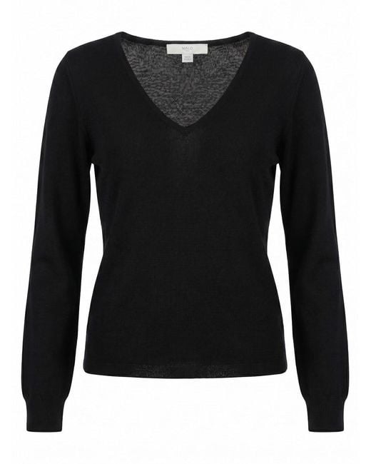 Malo Black V Neck Sweater