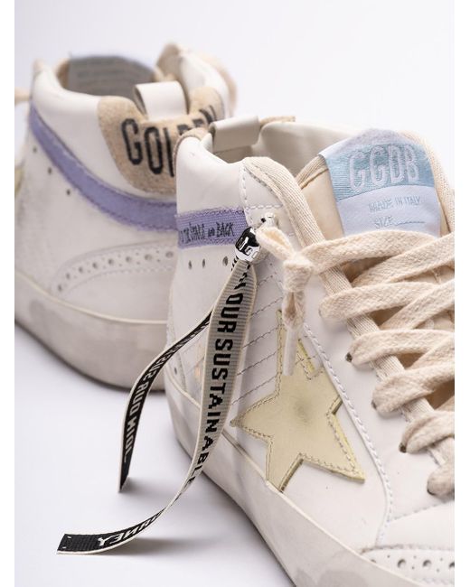 Golden Goose Deluxe Brand White `Mid Star Bio` Sneakers