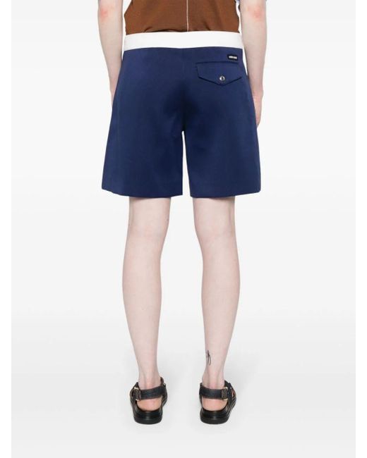 Shorts con applicazione logo di Miu Miu in Blue