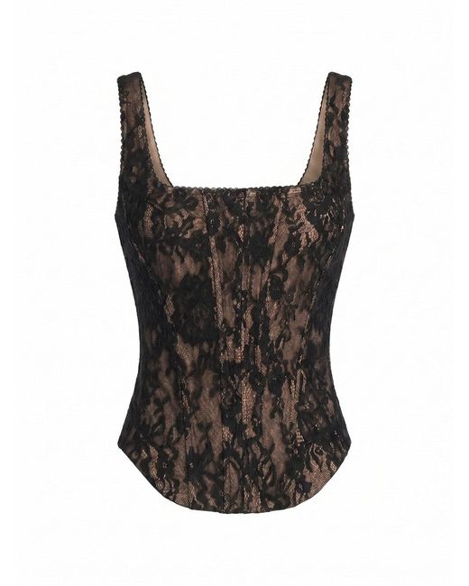 Self-Portrait Black Lace Corset Top