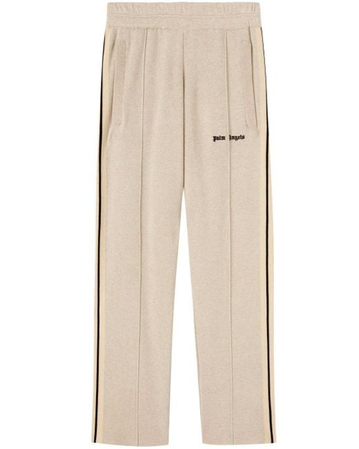 Palm Angels Natural `Classic Logo` Knit Track Pants for men