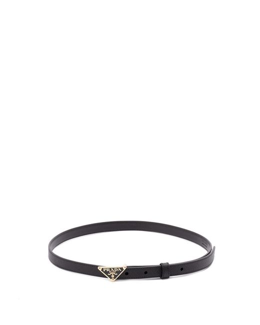 Prada White Saffiano Leather Belt