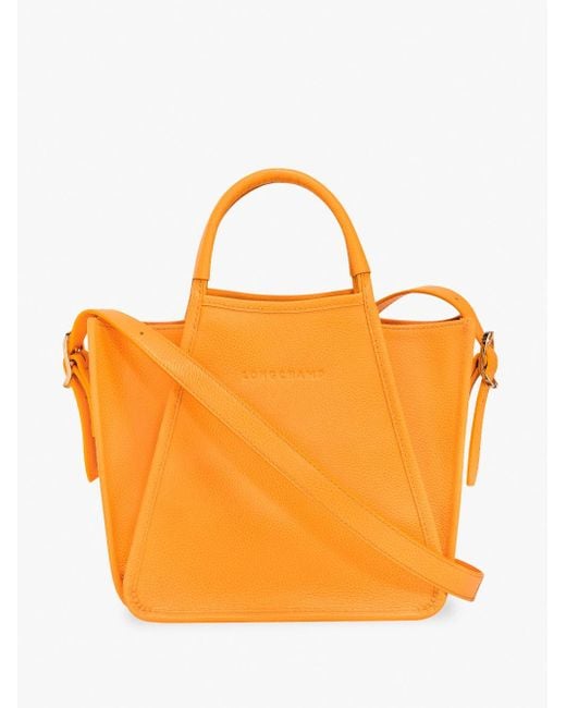 Longchamp Orange `Le Foulonné` Small Handbag