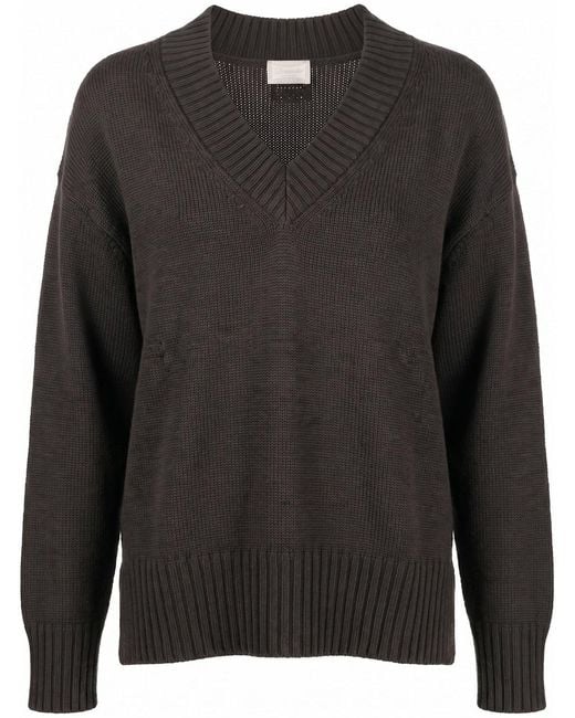 Drumohr Black Long Sleeve V-Neck Sweater