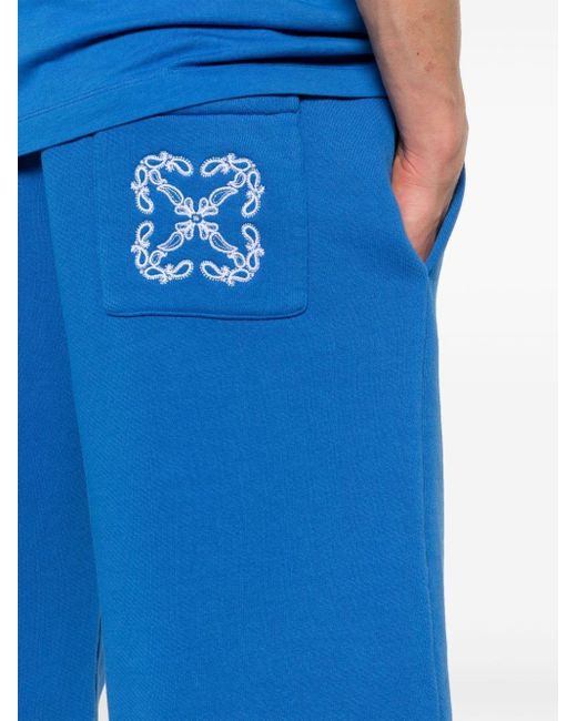 Off-White c/o Virgil Abloh Blue Off- Bandana Arrow Cotton Shorts for men