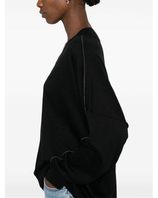 Brunello Cucinelli Black Monili Chain-Detail Sweater