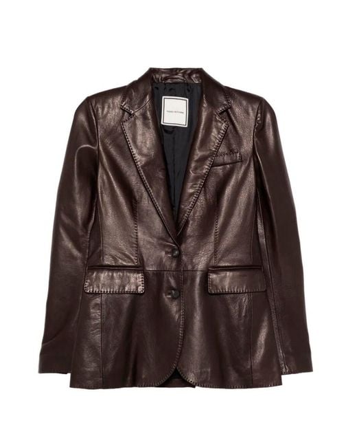 Tagliatore Brown Leather Jacket