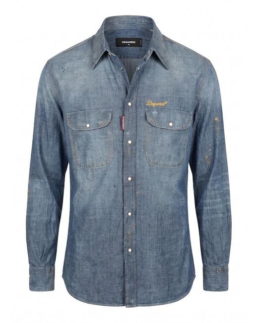 DSquared² Blue Canadian Vintage Shirt for men