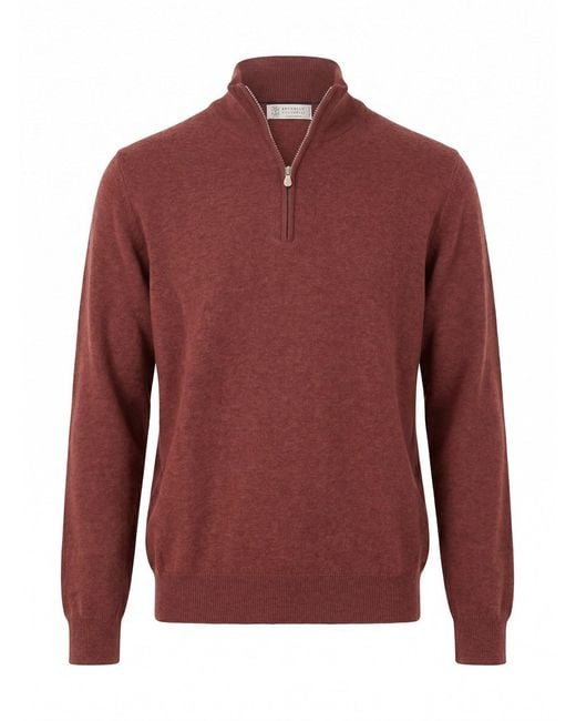 Brunello Cucinelli Red Cashmere Sweater for men