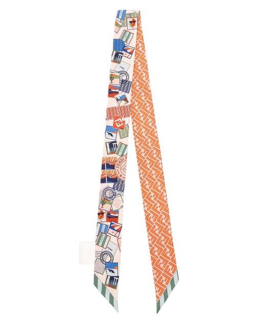 Fendi White 'Wrappy' Foulard