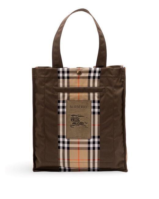 Burberry Brown 'Ekd Label' Tote for men