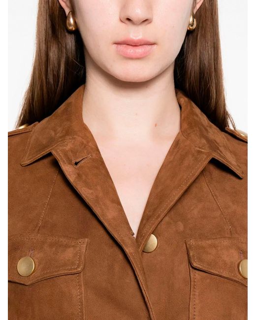 Tagliatore Brown Leather Jacket