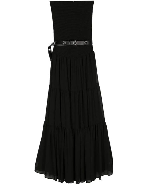 MICHAEL Michael Kors Black Shirred Strapless Maxi Dress