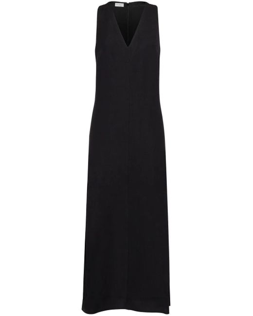 Brunello Cucinelli Black Sleeveless Long Dress