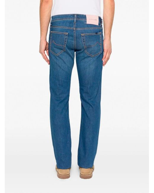 Jacob Cohen Blue 'Nick' Slim Fit 5-Pocket Pants for men