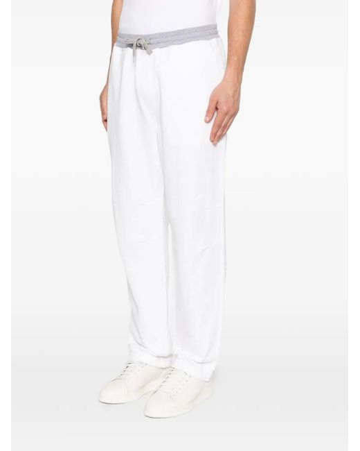 Brunello Cucinelli White Long Pants for men