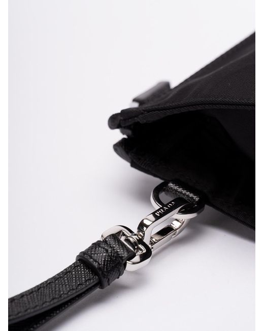 Prada Black `Re-Nylon` And Saffiano Leather Pouch for men
