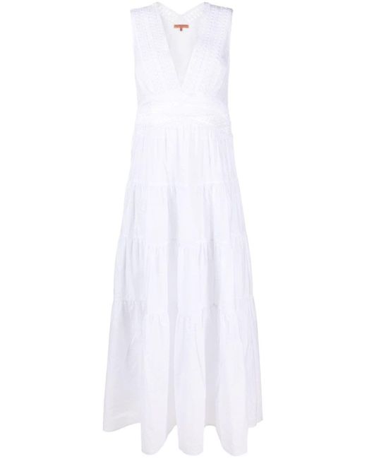 Ermanno Scervino White Crochet-trimmed Maxi Dress