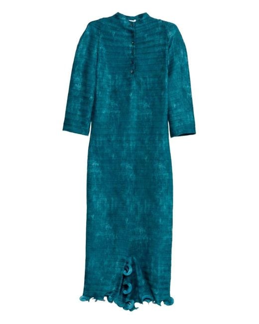 Fendi Blue 'Faded Plisse' Dress